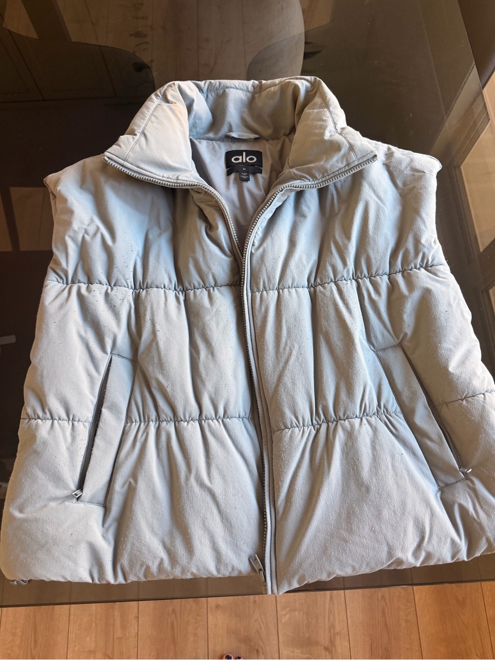 ALO Yoga Light Gray Quilted Puffer Vest